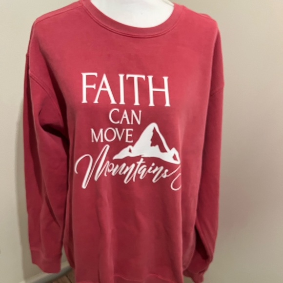 Faith Can Move Mountains Comfort Color Sweatshirt - Picture 1 of 4
